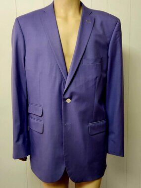 custom purple sport coat 44XL Holland & Sherry wool